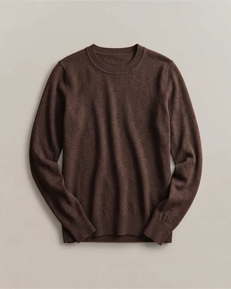 Lightweight Cotton Cashmere Crew Sweater
