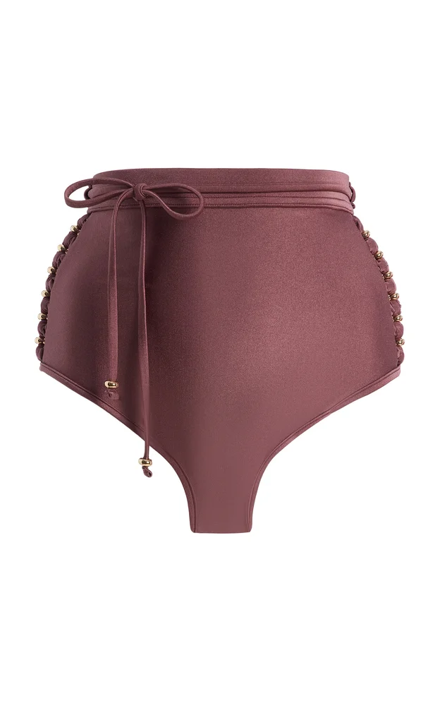 Aster Beaded High-Rise Bikini Bottom