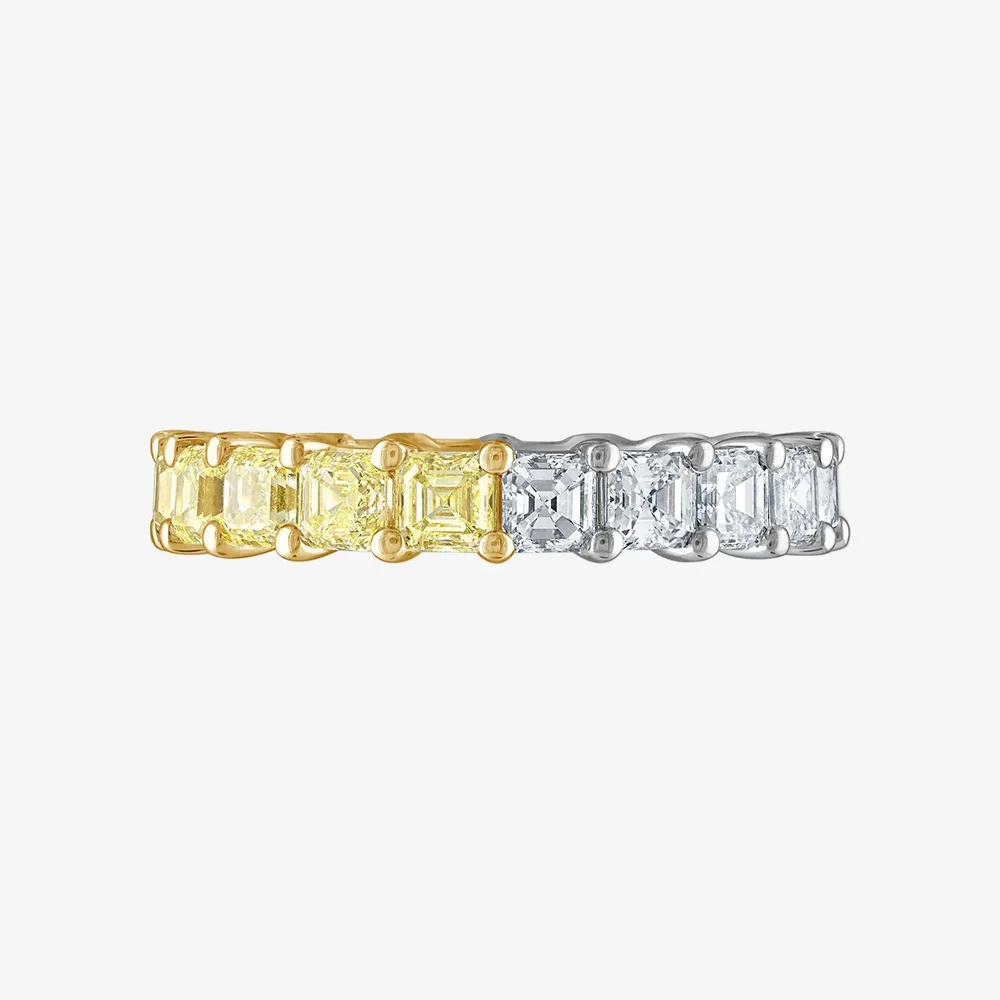 Siganture Two Tone Asscher Cut Eternity Band