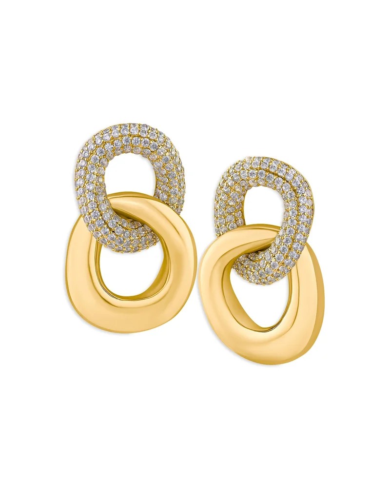 Pavé Double Link Drop Earrings