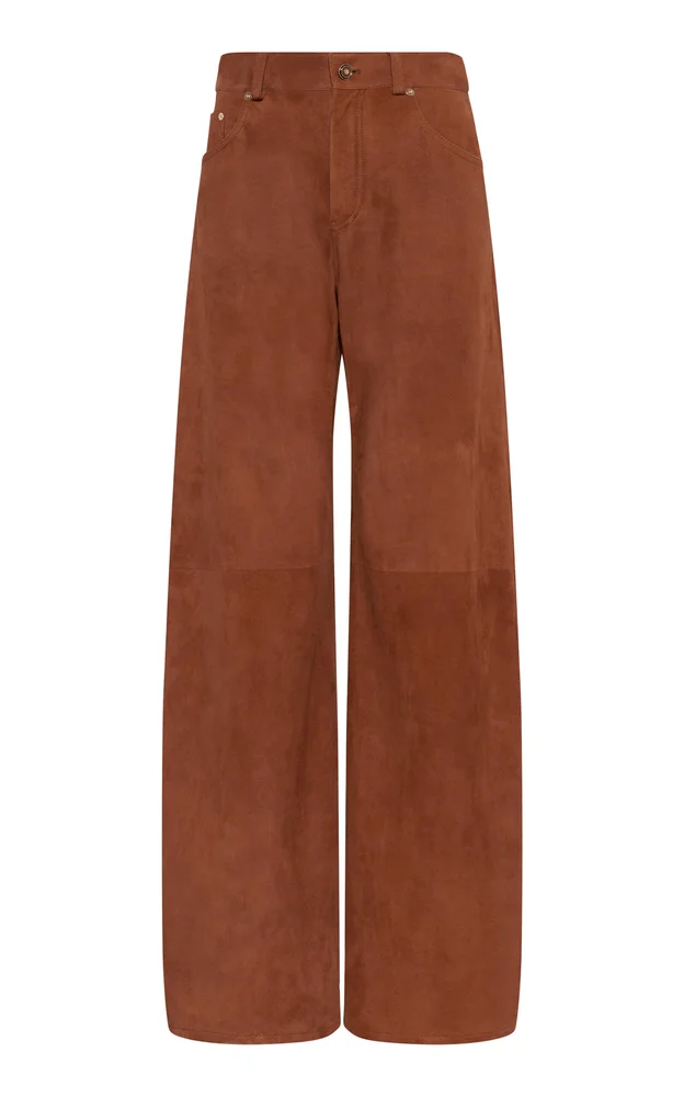 Amoret Suede Straight-Leg Jeans