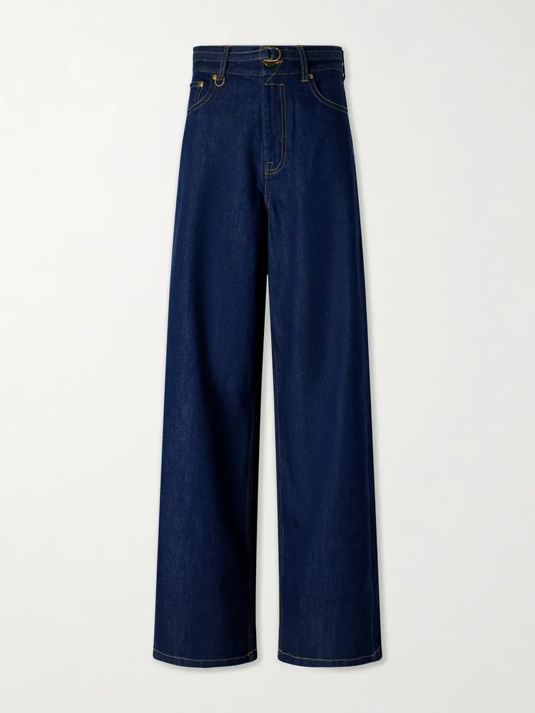Belted flared jeans