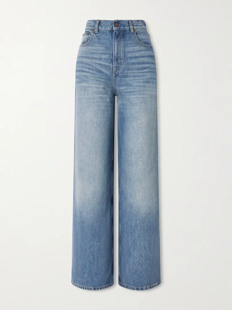 Organic high-rise wide-leg jeans