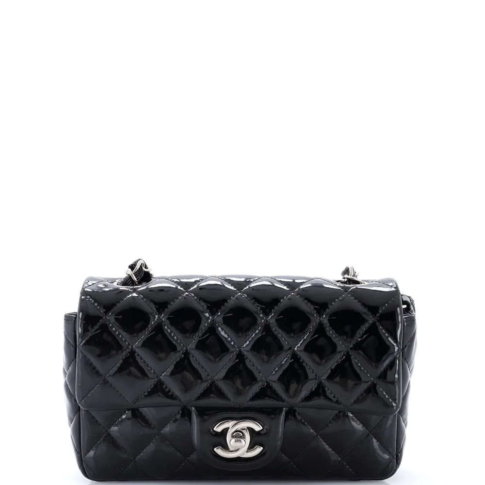 Classic Single Flap Bag Quilted Patent Mini
