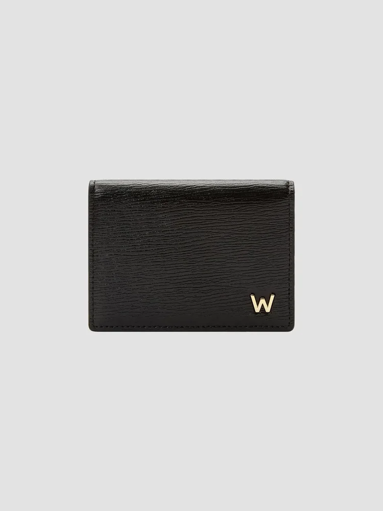 W Leather Gusset Card Case