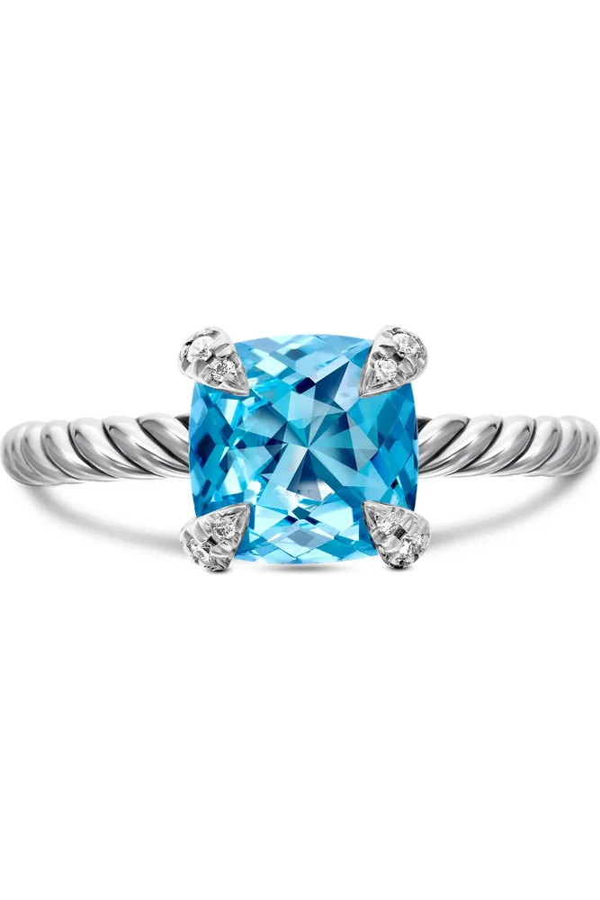 Chatelaine® Ring with Semiprecious Stone & Diamonds