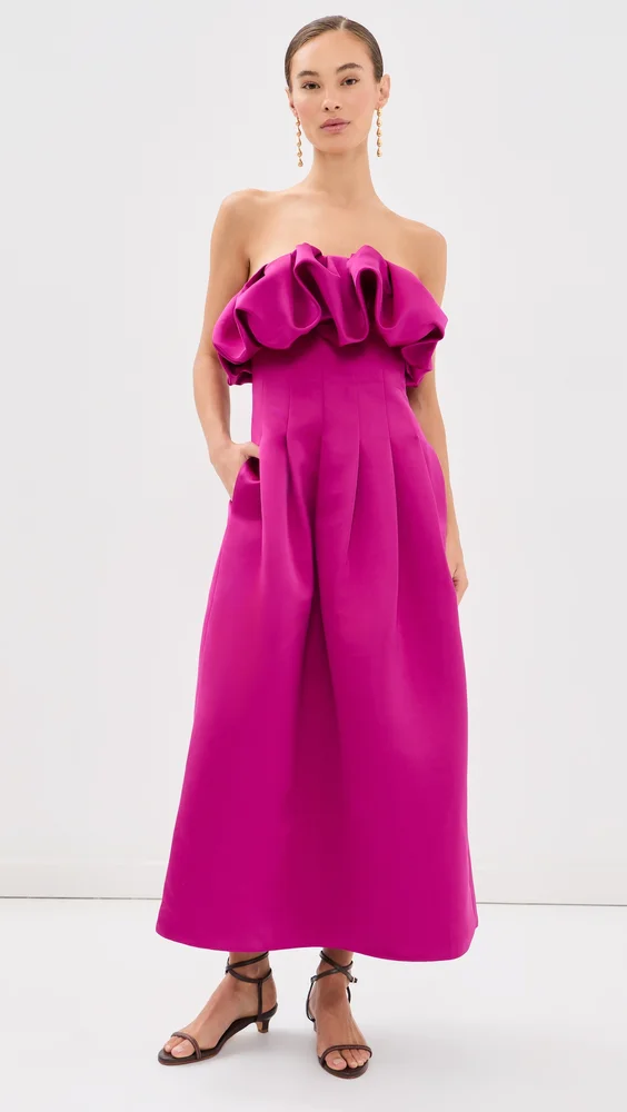 Cosima Strapless Satin Dress
