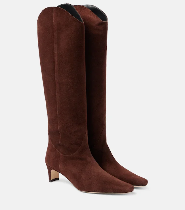 Western Wally suede knee-high boots
