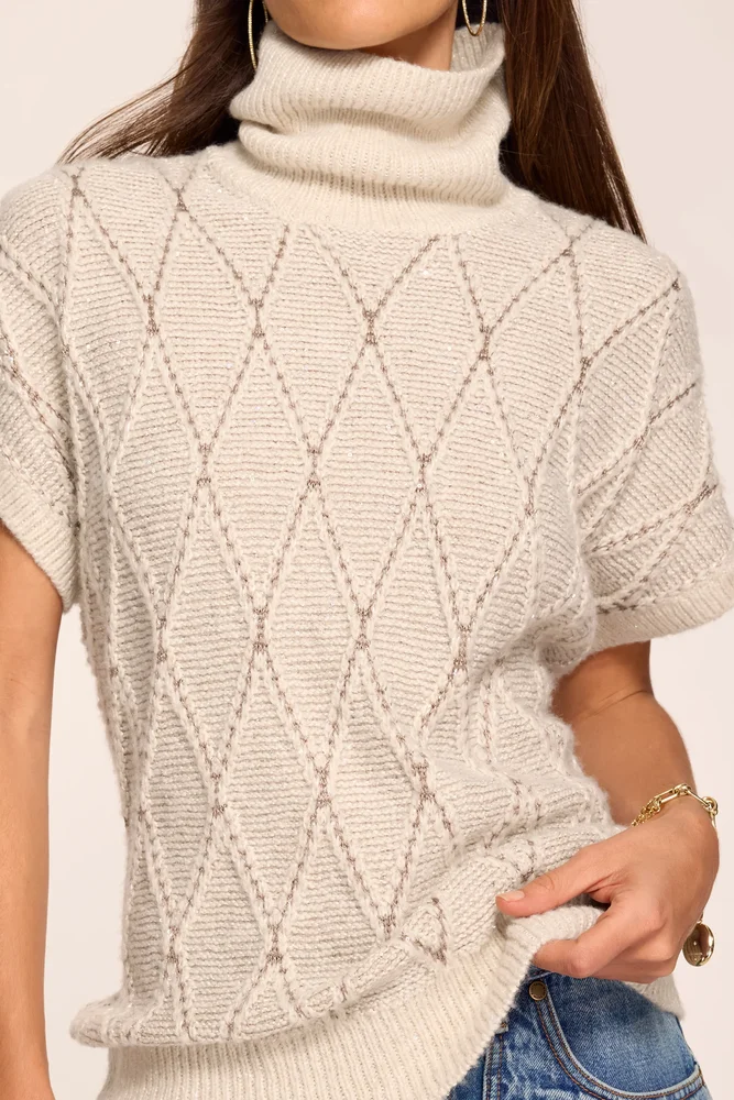Blair Argyle Funnel Neck Sweater