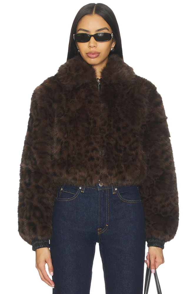 Cropped Faux Fur Coat