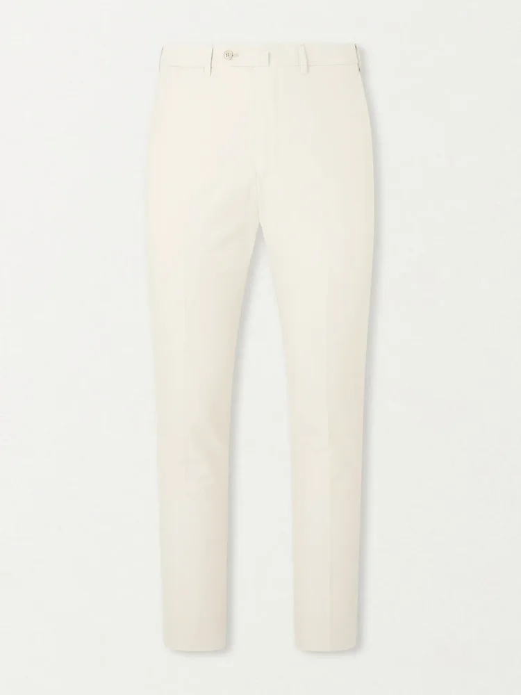 Tapered Cotton and Silk-Blend Twill Trousers