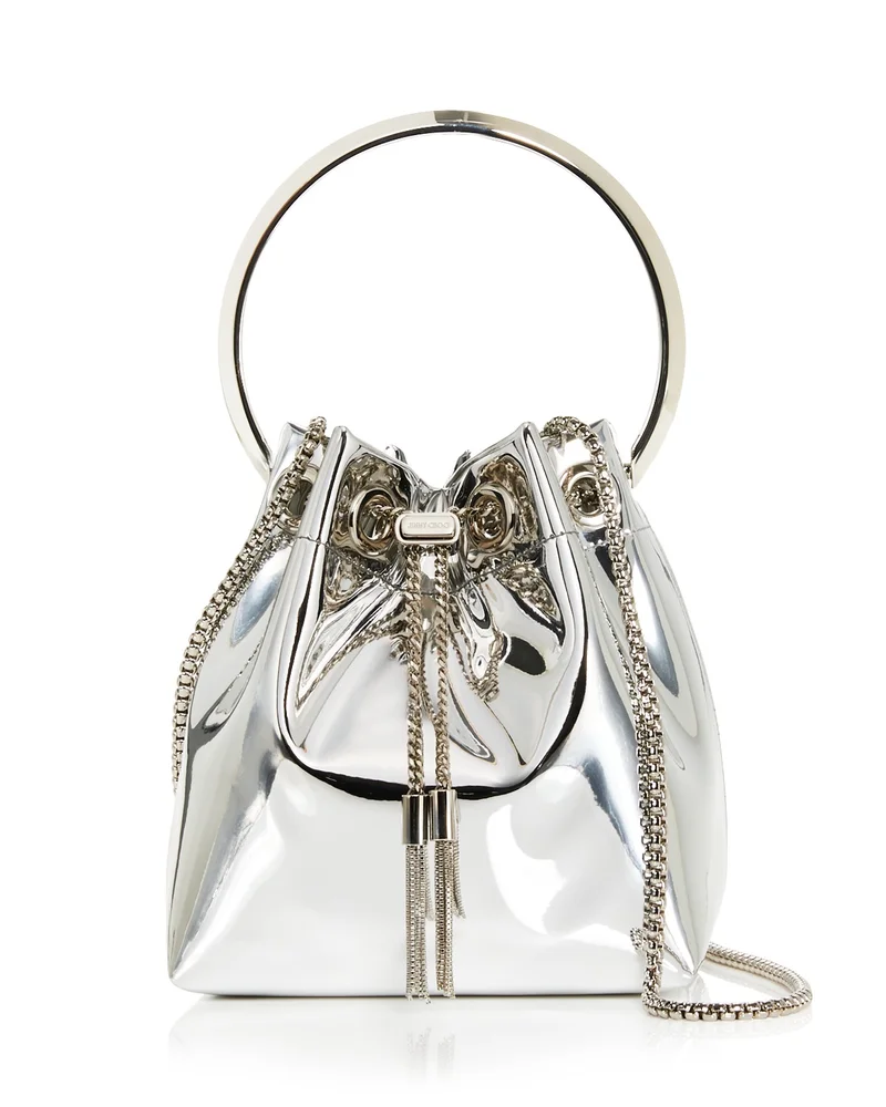 Bon Bon Ring Handle Metallic Bucket Bag