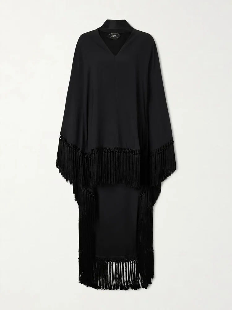 Cecil fringed crepe kaftan