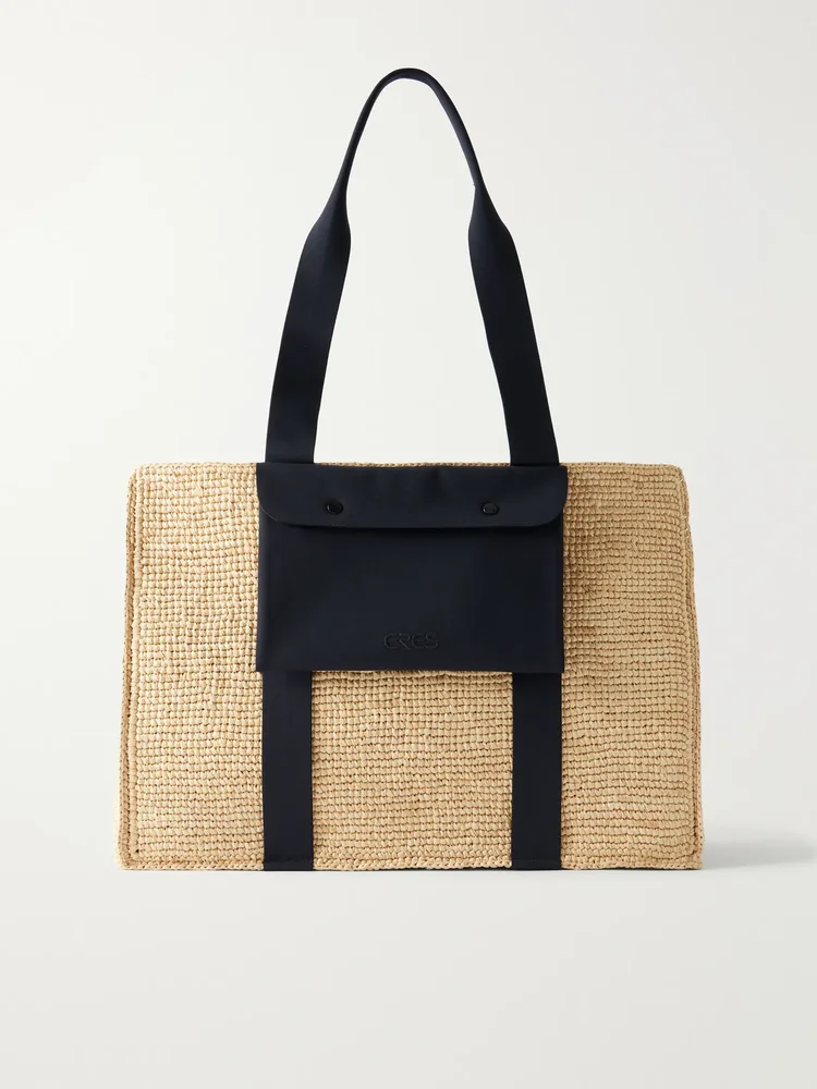 Faux raffia tote bag