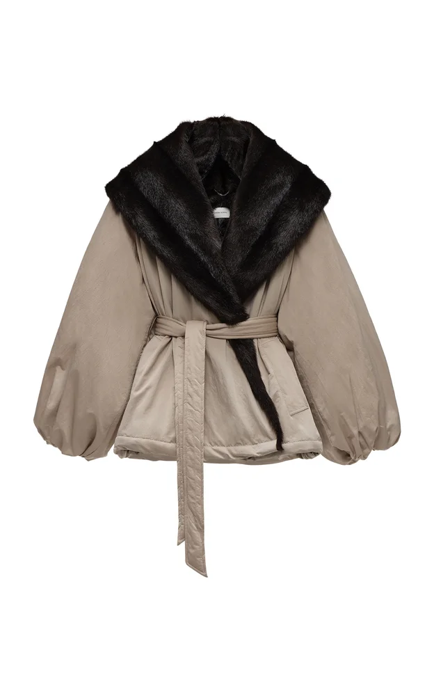 Plush-Trimmed Nylon Puff Jacket
