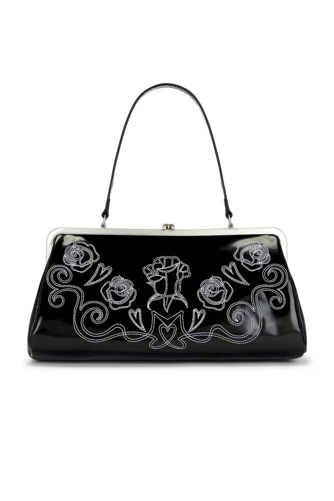 Large Embroidered Metal Clasp Bag