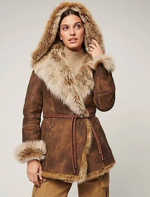 Overland Natasha Hooded Toscana Sheepskin Coat