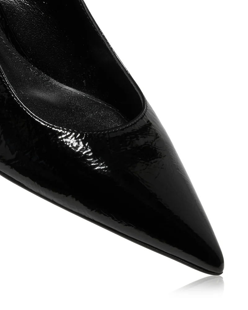 Women's Ruche Patent Leather Slingback Pumps