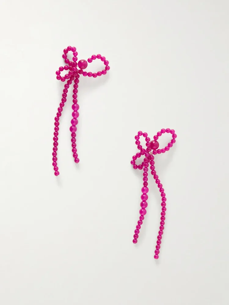 Chalcedony bead earrings