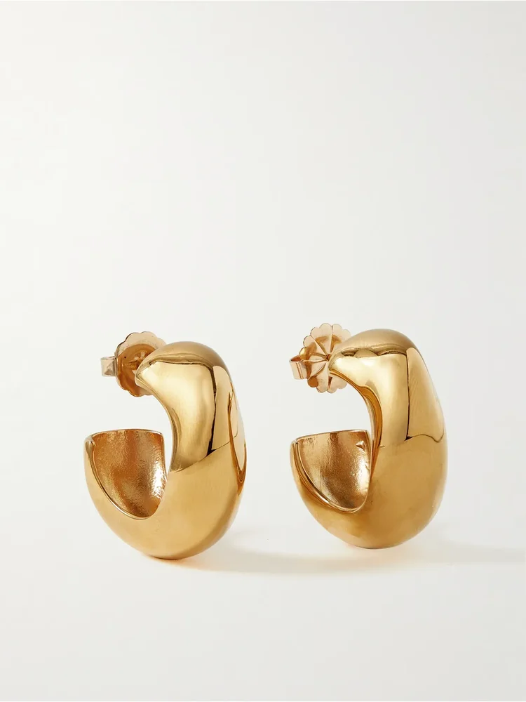 Celia medium gold-plated hoop earrings