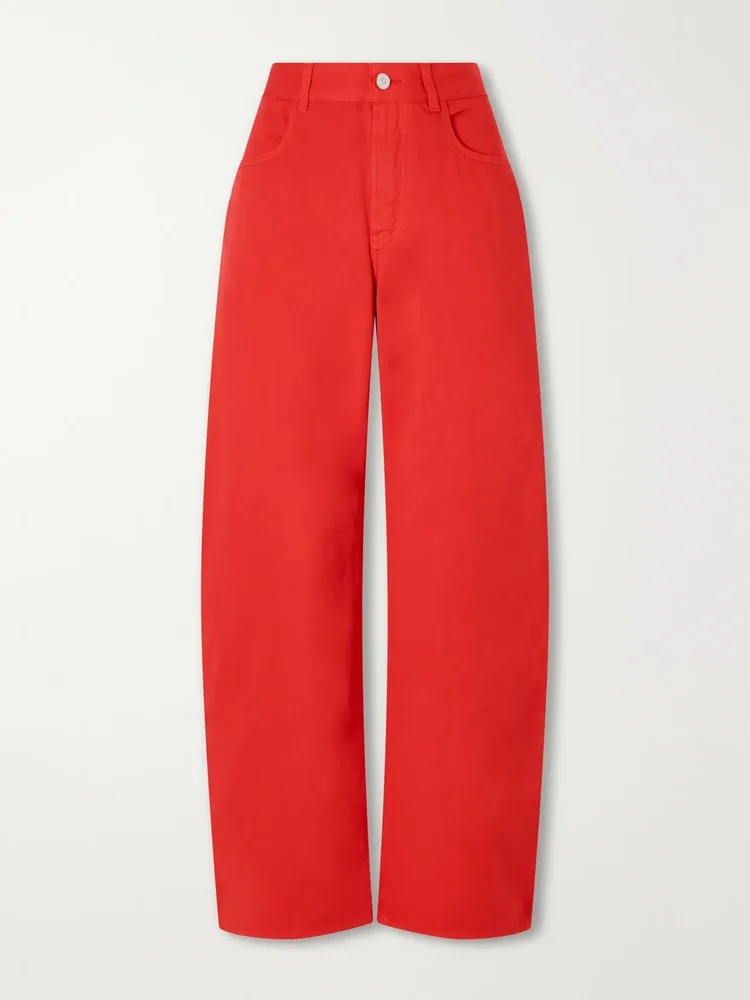 Mid-rise wide-leg jeans