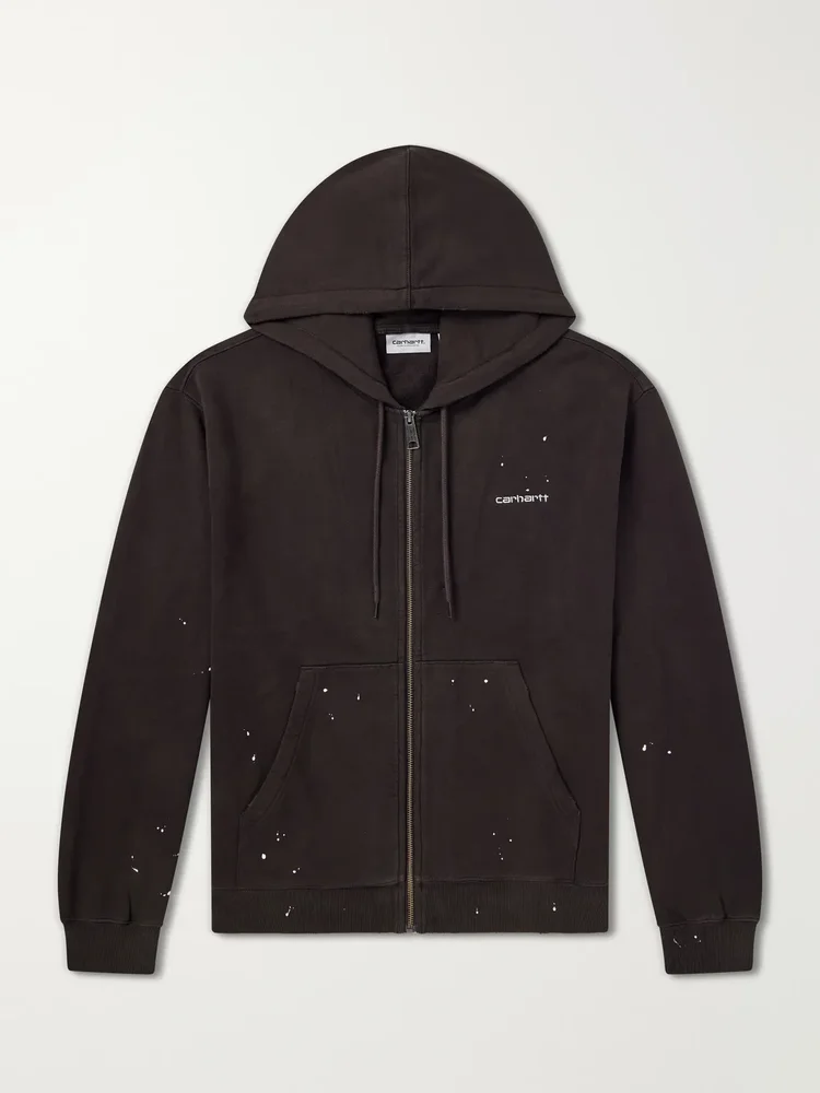Cotton-Jersey Zip-Up Hoodie
