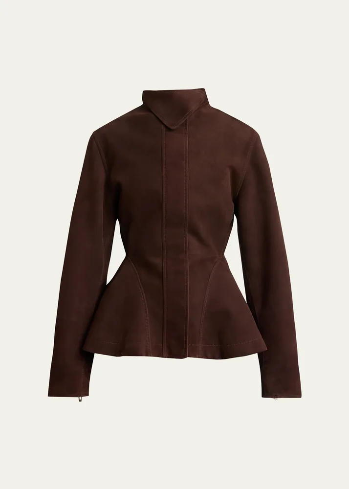 Suede Peplum Jacket