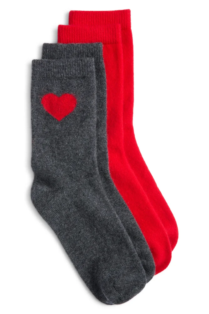 Cashmere Blend Assorted 2-Pack Crew Socks