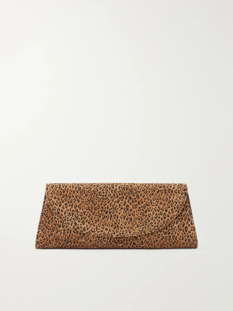 The Opera leopard-print suede clutch