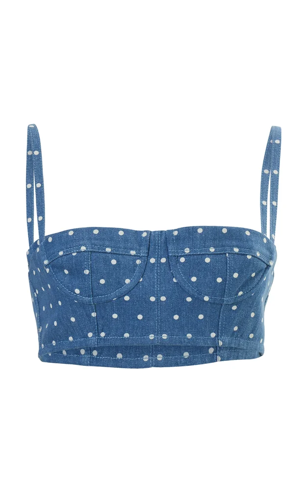 Denim Bustier Crop Top