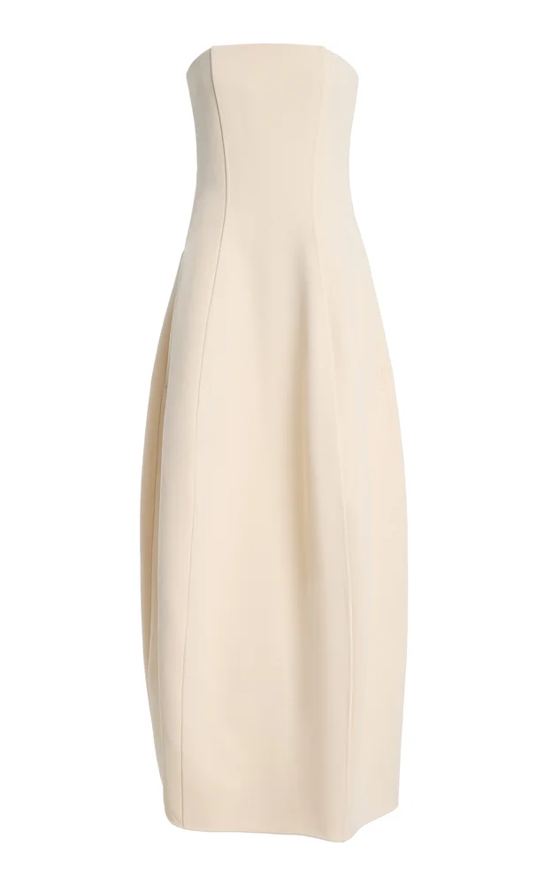 Strapless Balloon Crepe Mini Dress