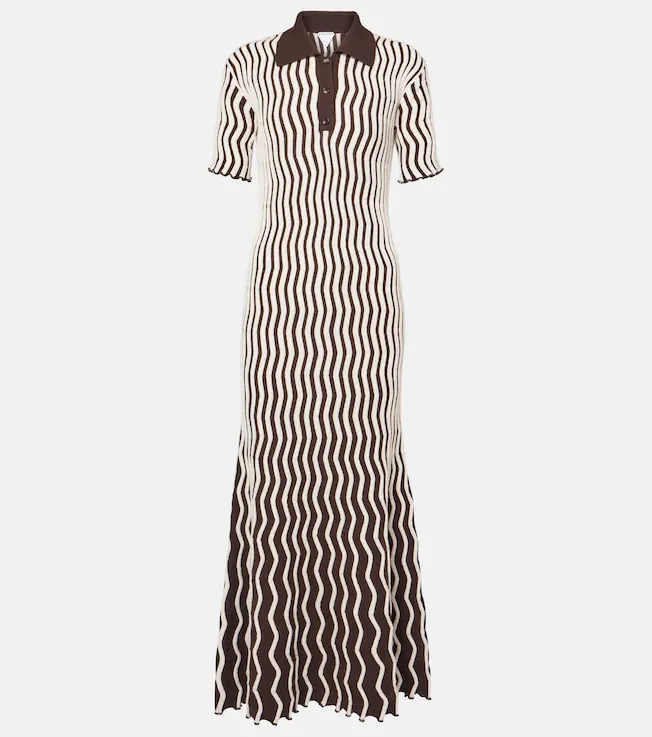 Striped wool polo dress