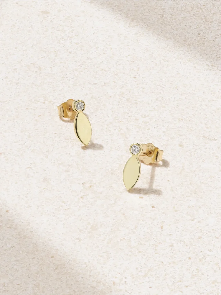 18-karat gold and diamond earrings