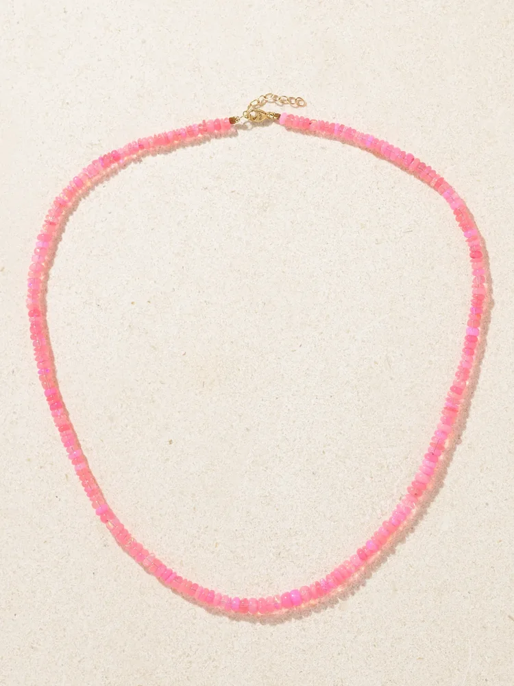 Gold opal necklace
