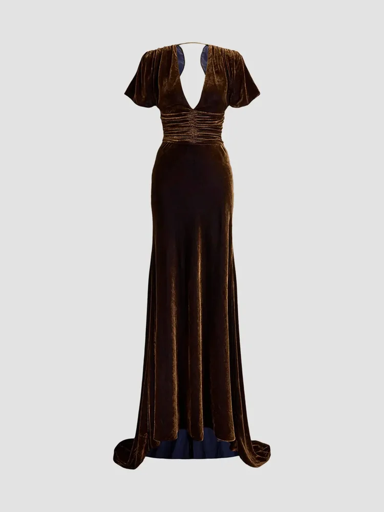 Charisse Velvet V-Neck Gown