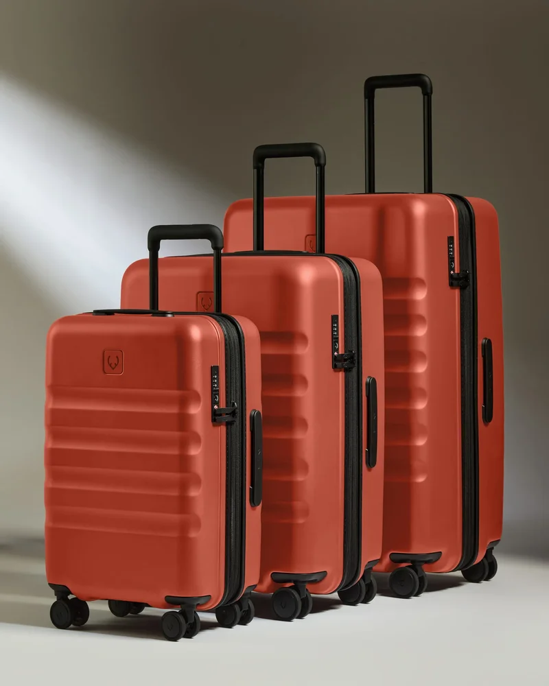 Expandable Carry-on Luggage Set in Buckthorn Red - Icon Stripe