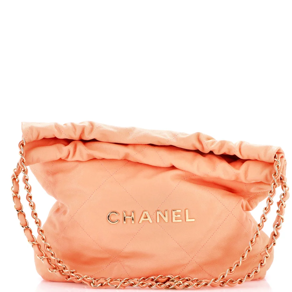 Pre-Owned 22 Chain Hobo Quilted Caviar Small in Pink, Gold Tone Hardware