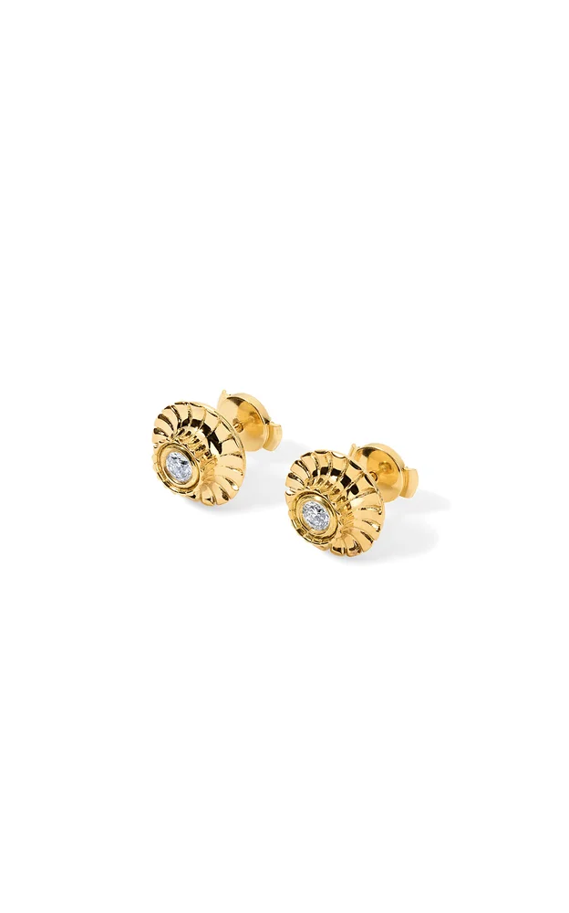 Metropolis 18K Yellow Gold Diamond Earrings