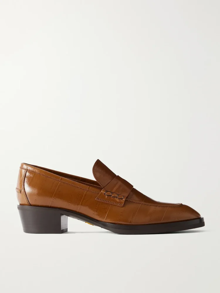 Wilder textured-leather loafers