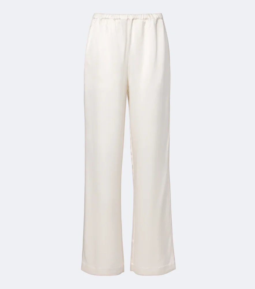 Satin wide-leg pants