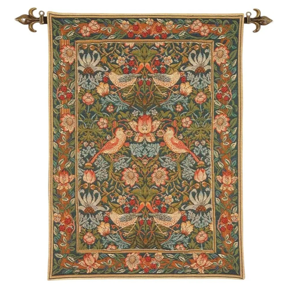 Strawberry Thief Loom Woven Tapestry - 2'2" x 1'8"