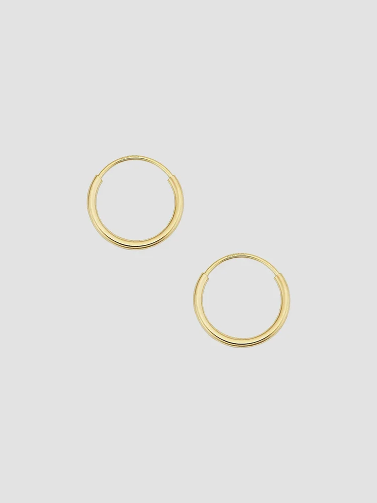14K Yellow Gold Endless Hoop Earrings