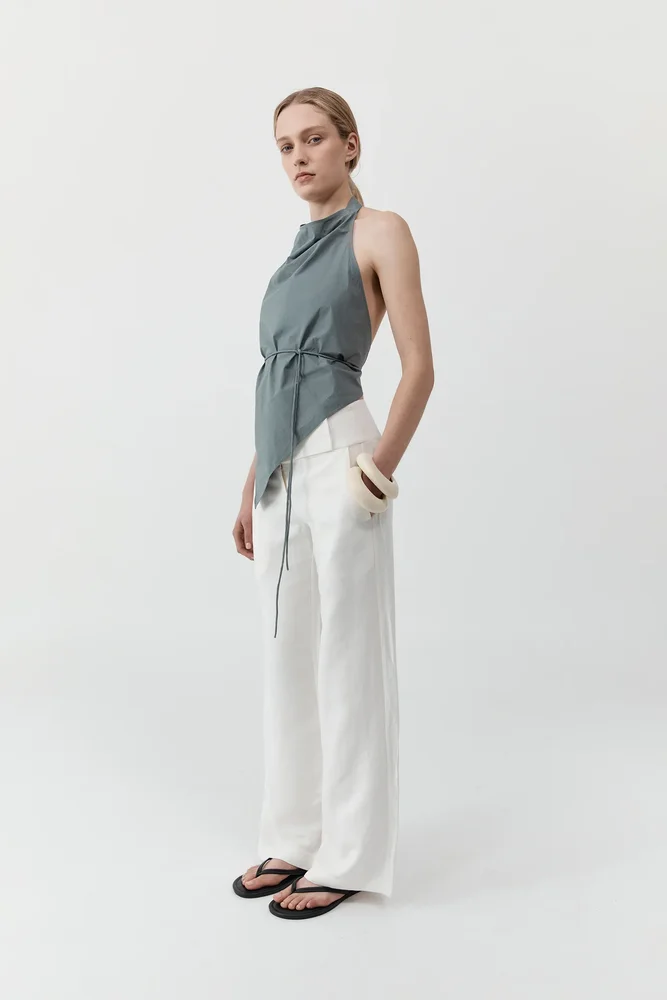 Wide Waistband Pants - Salt