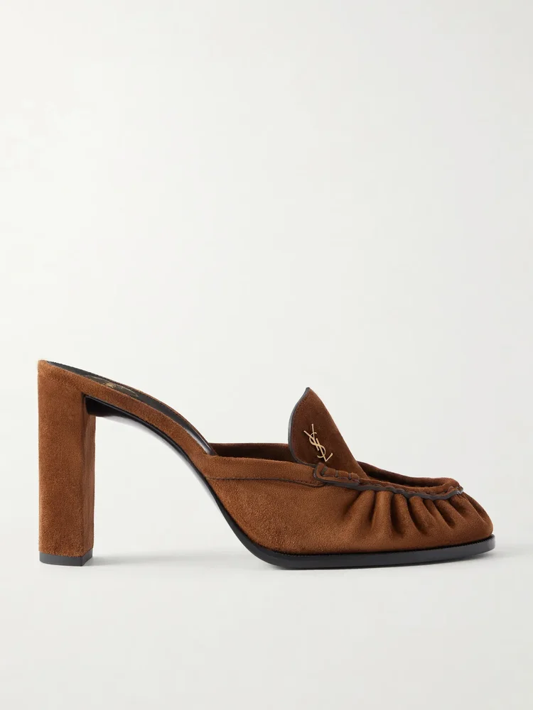 Le Loafer Cassandre-embellished suede mules
