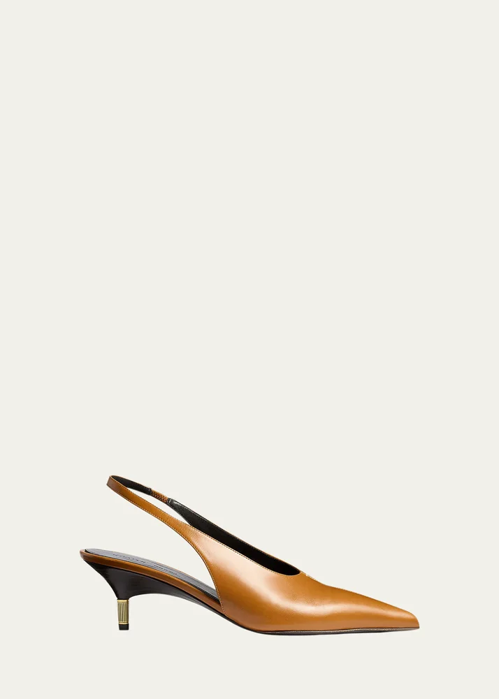 55mm Bella Leather Slingback Pumps