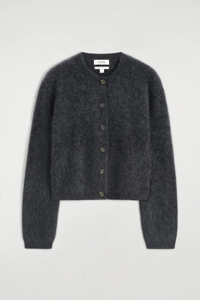Brushed-cashmere Crew-neck Cardigan