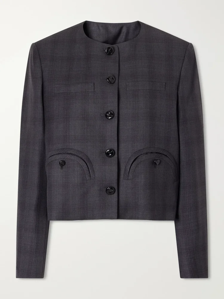 Shamo Bolero cropped Prince of Wales wool jacket