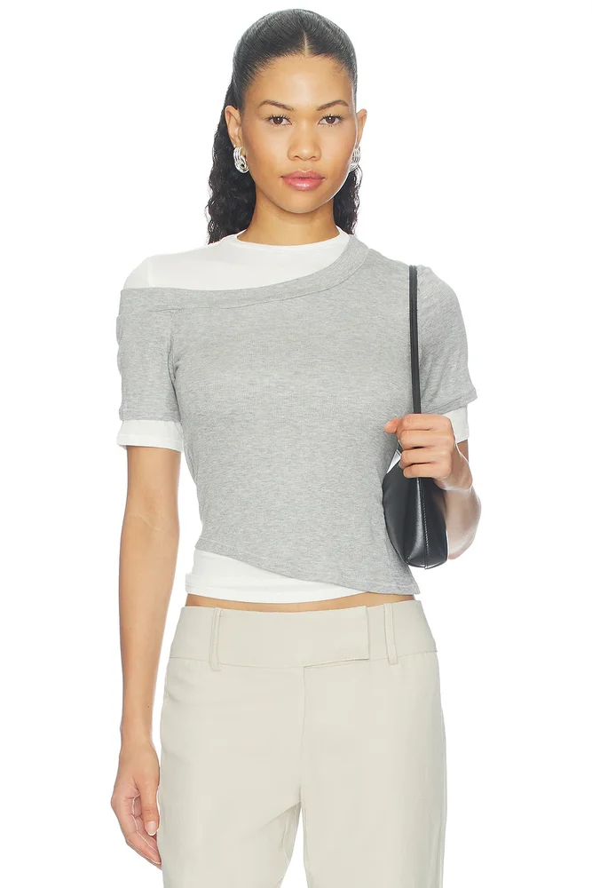 Reef Layered Ribbed Shortsleeve Top