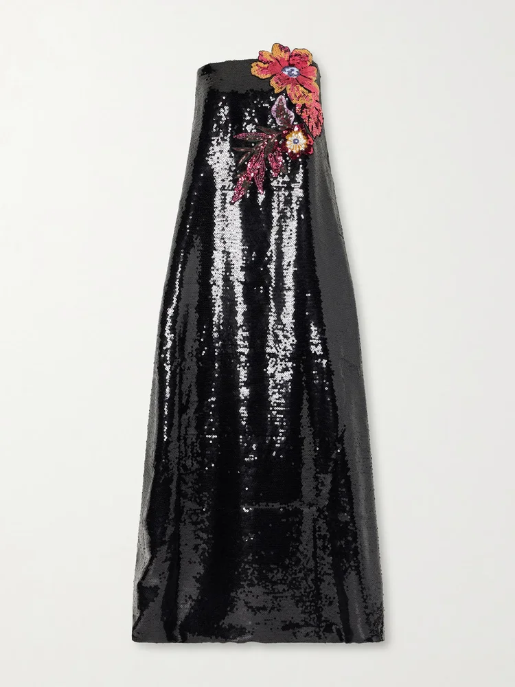 Sequined organza gown