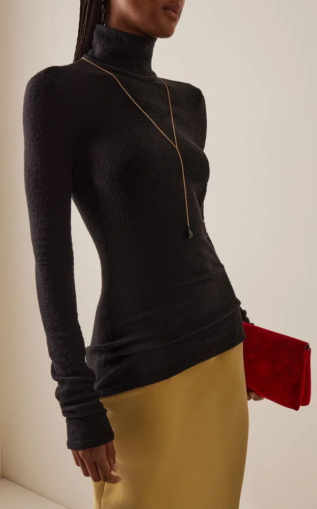 Cutout Knit Turtleneck Top